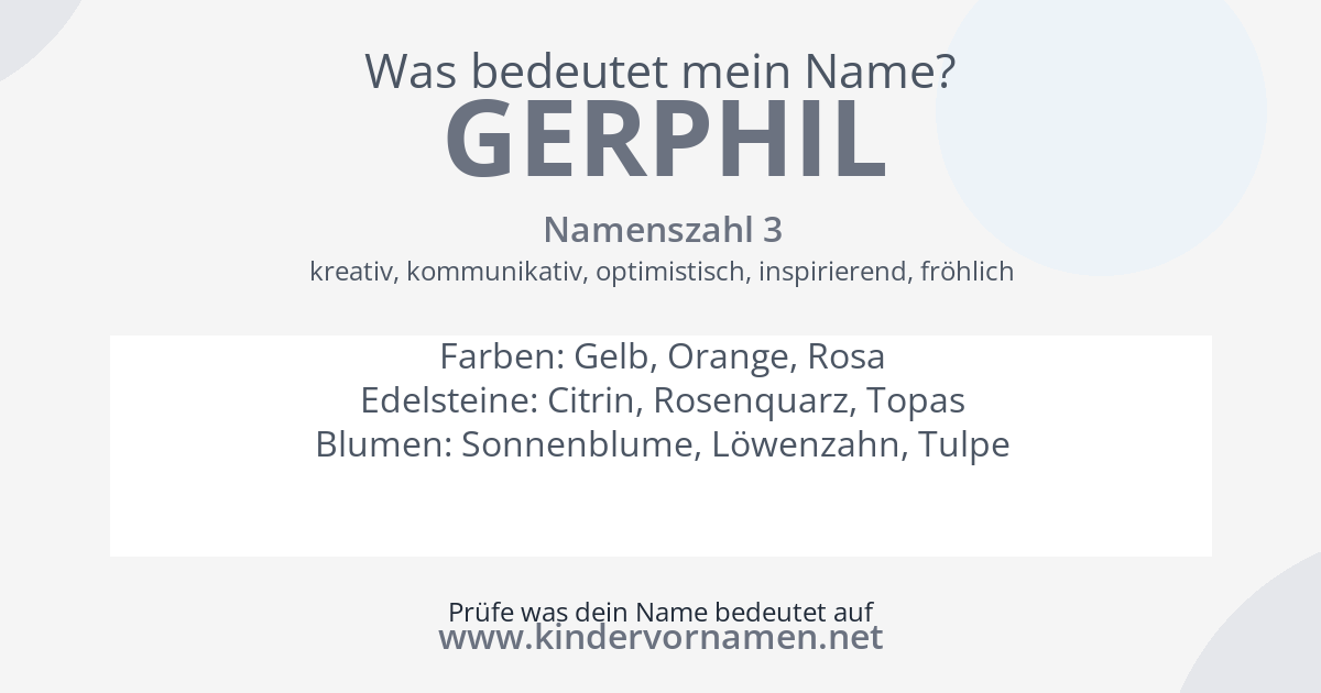 Was bedeutet der Name Gerphil?