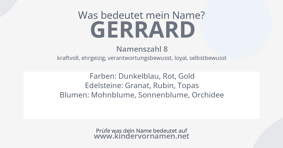 Was bedeutet der Name Gerrard?