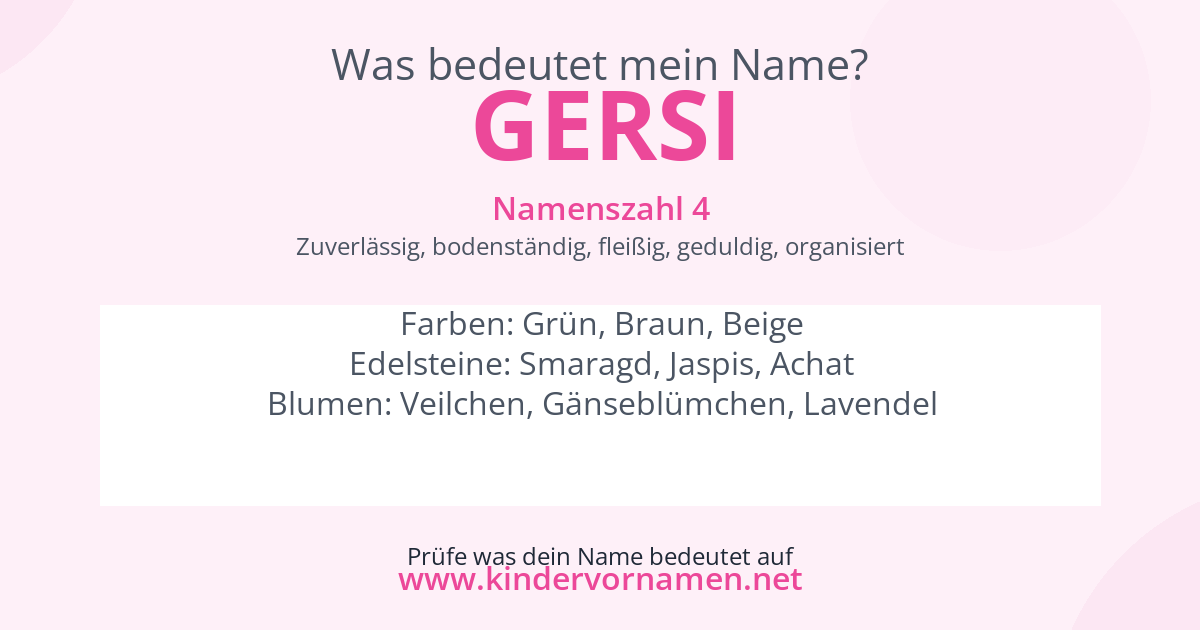 Was bedeutet der Name Gersi?