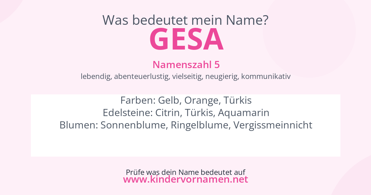 Was bedeutet der Name Gesa?