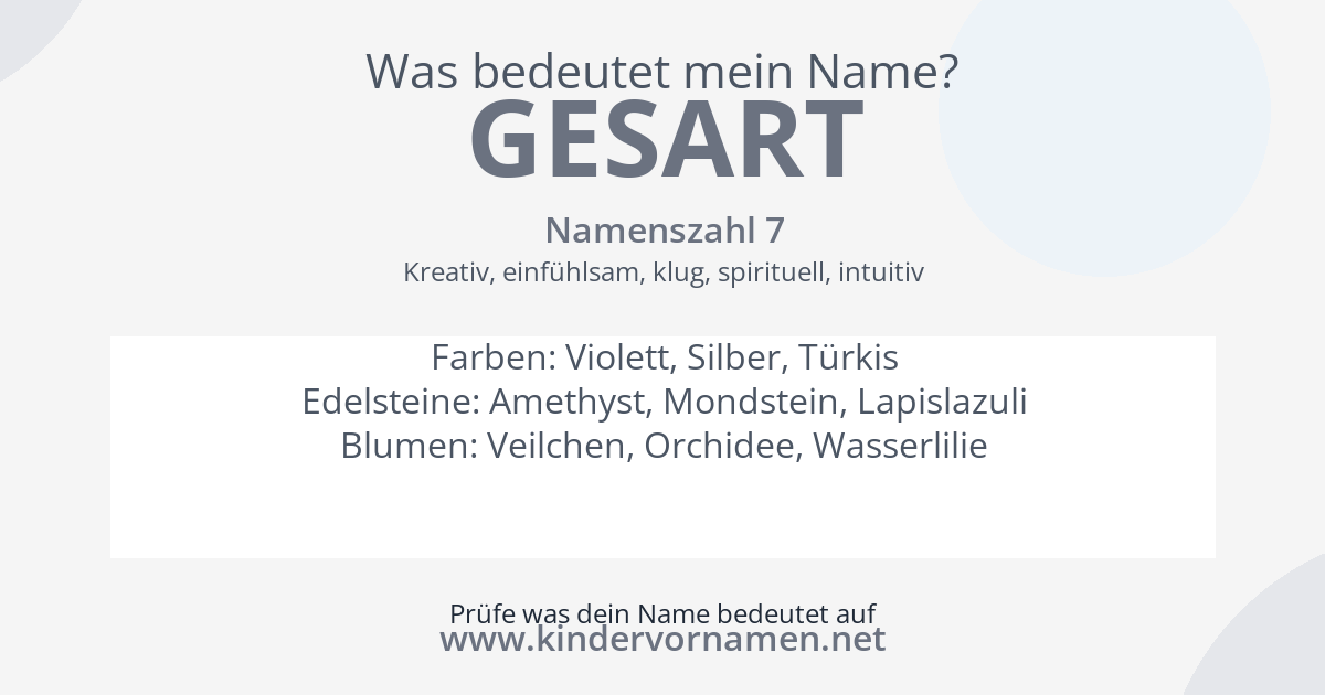 Was bedeutet der Name Gesart?
