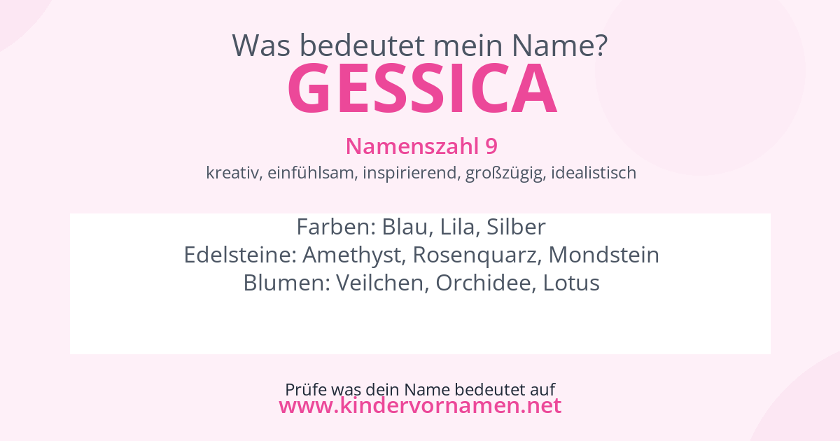 Was bedeutet der Name Gessica?