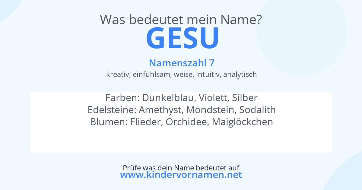 Was bedeutet der Name Gesu?