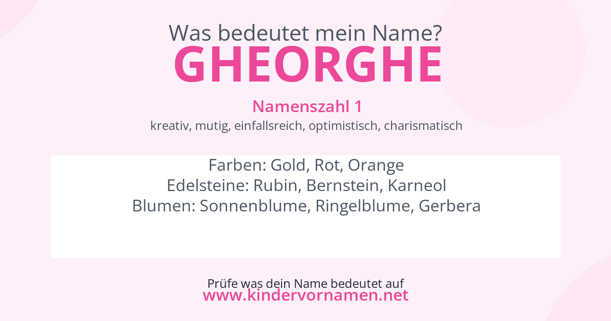 Was bedeutet der Name Gheorghe?