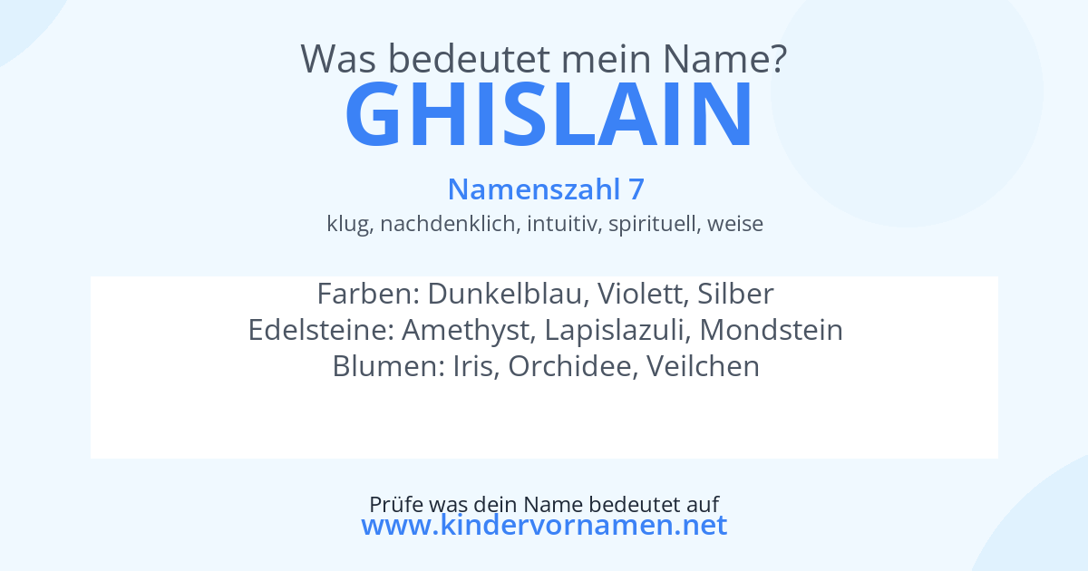 Was bedeutet der Name Ghislain?