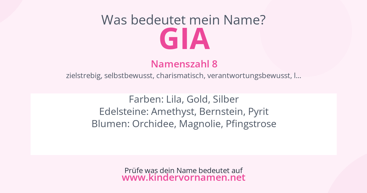 Was bedeutet der Name Gia?