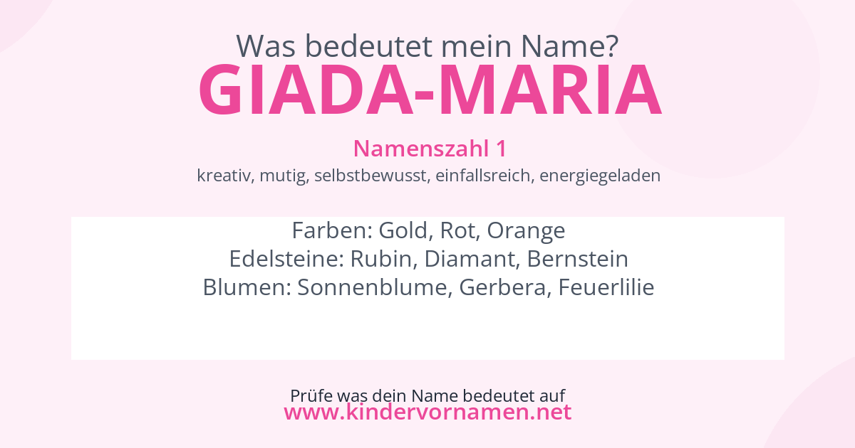 Was bedeutet der Name Giada-Maria?