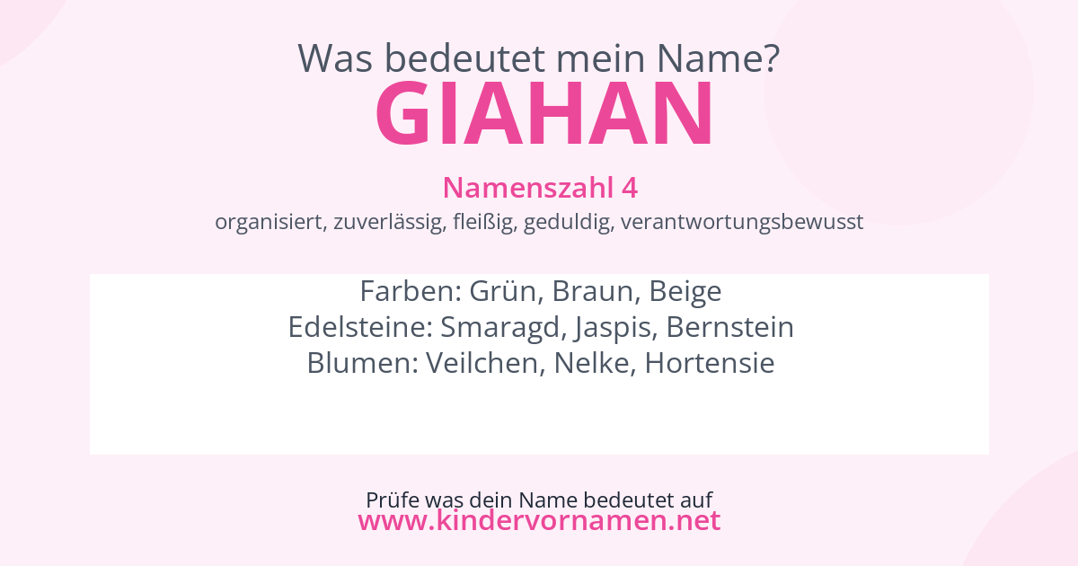 Was bedeutet der Name Giahan?