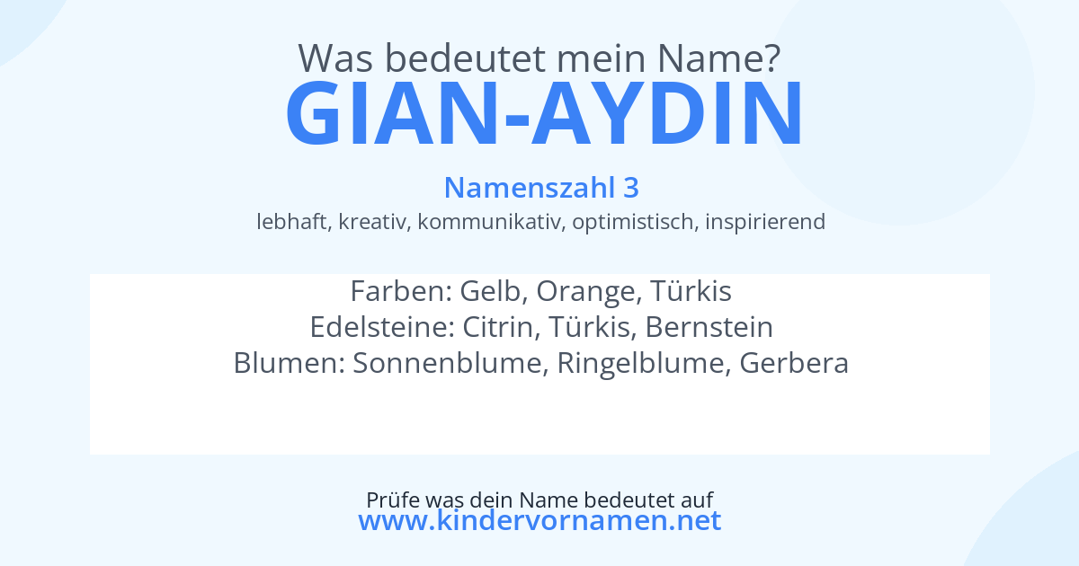Was bedeutet der Name Gian-Aydin?