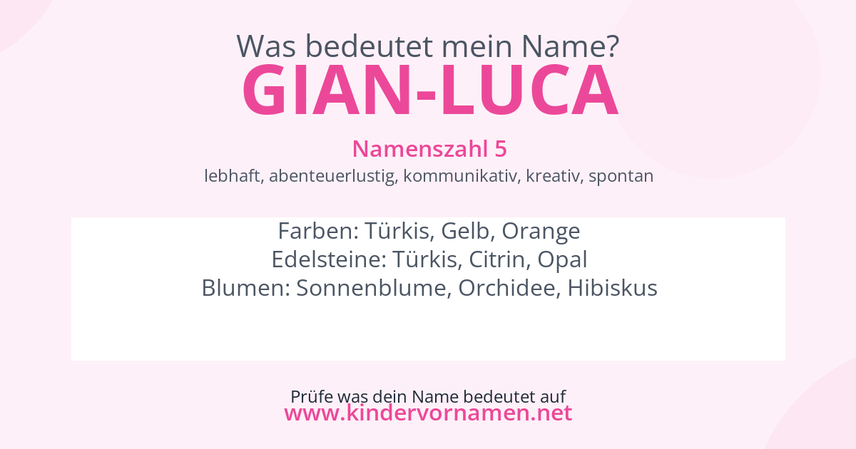 Was bedeutet der Name Gian-Luca?