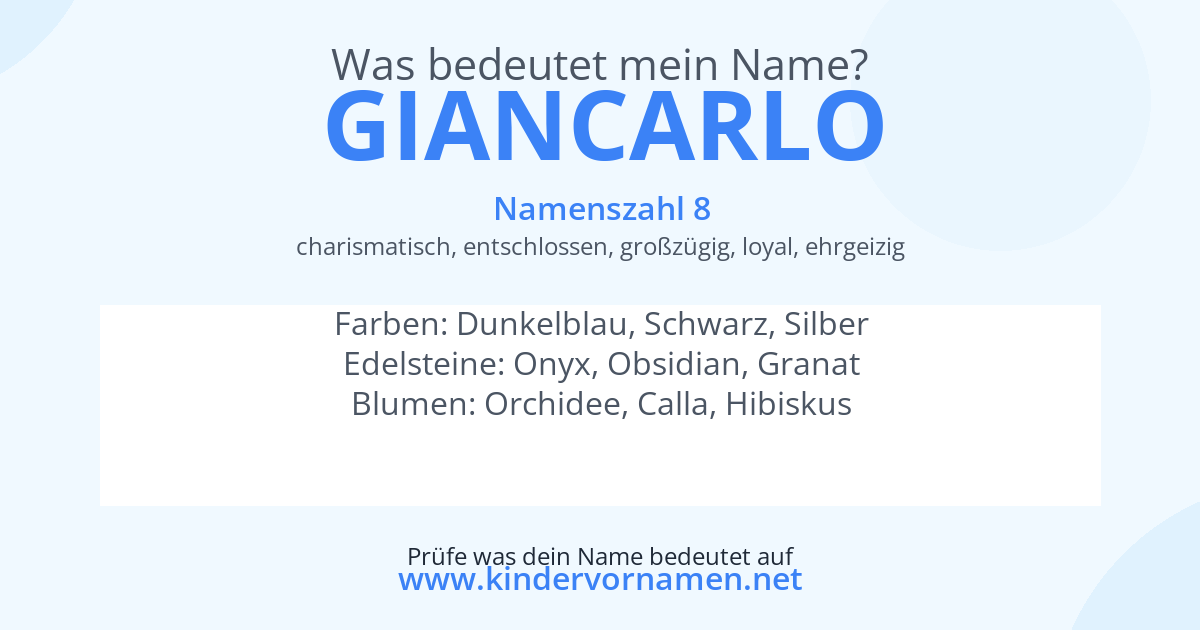 Was bedeutet der Name Giancarlo?