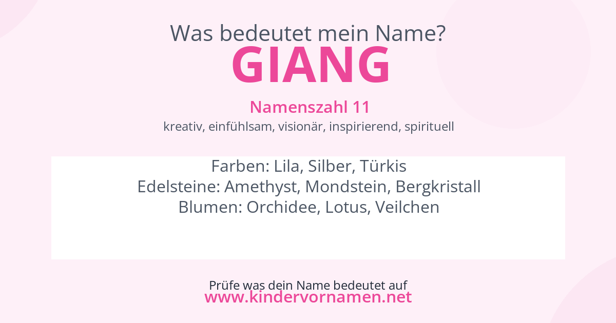 Was bedeutet der Name Giang?