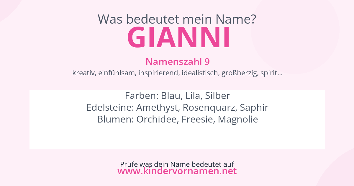 Was bedeutet der Name Gianni?