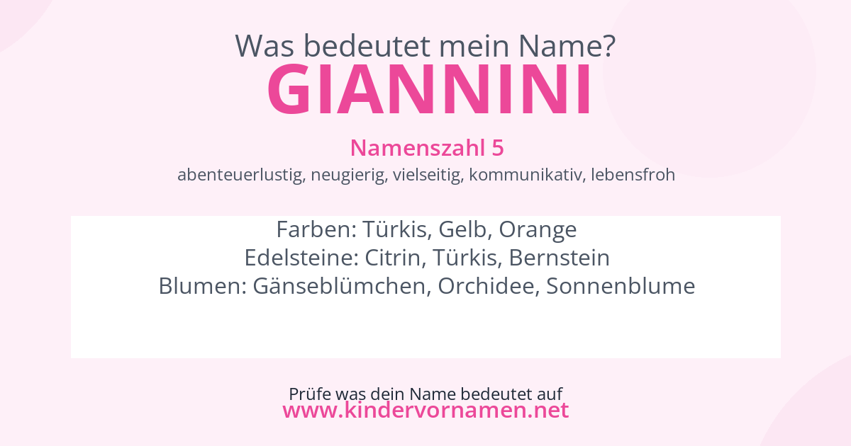 Was bedeutet der Name Giannini?