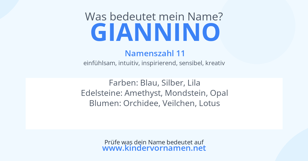 Was bedeutet der Name Giannino?