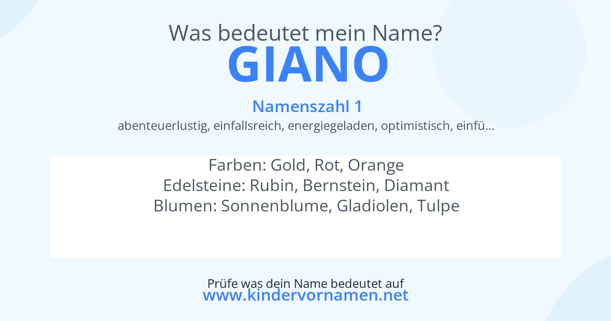 Was bedeutet der Name Giano?