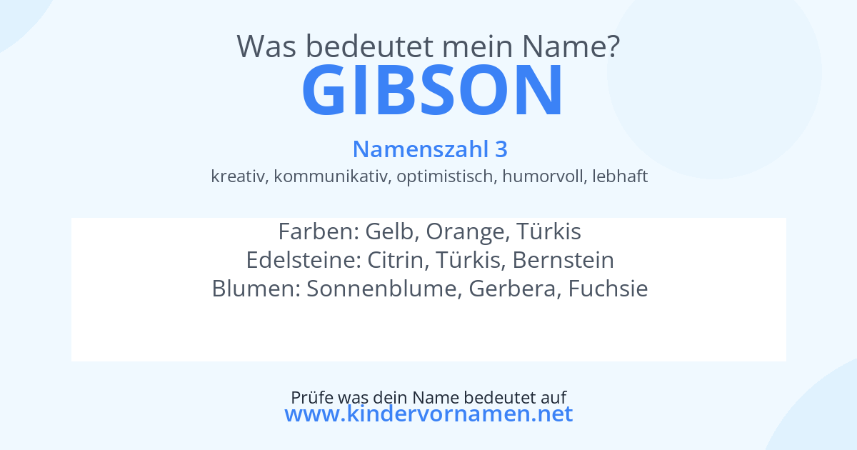 Was bedeutet der Name Gibson?