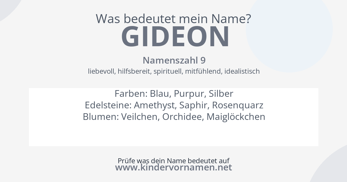 Was bedeutet der Name Gideon?