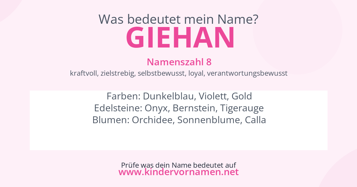Was bedeutet der Name Giehan?