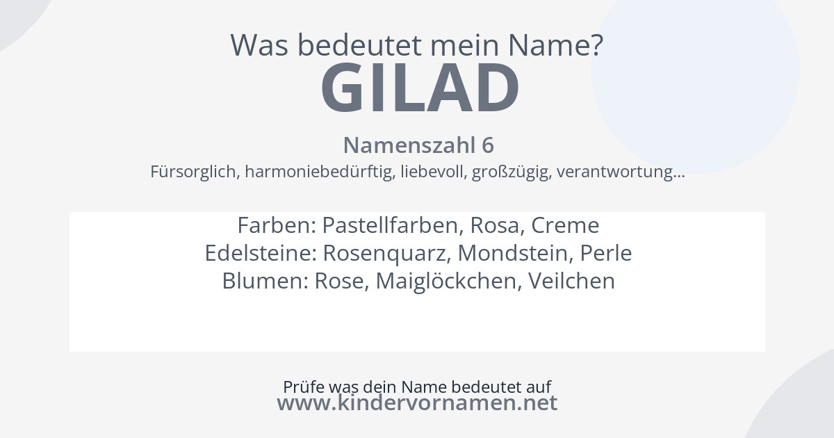 Was bedeutet der Name Gilad?