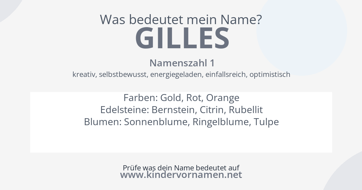 Was bedeutet der Name Gilles?