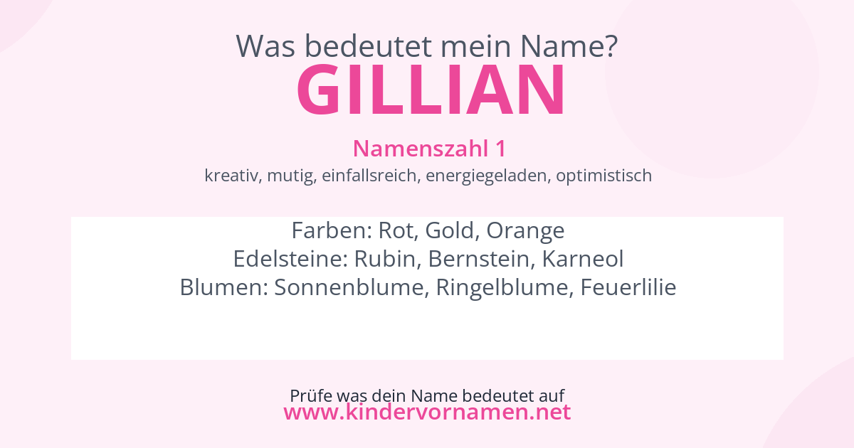 Was bedeutet der Name Gillian?