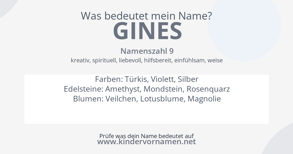 Was bedeutet der Name Gines?