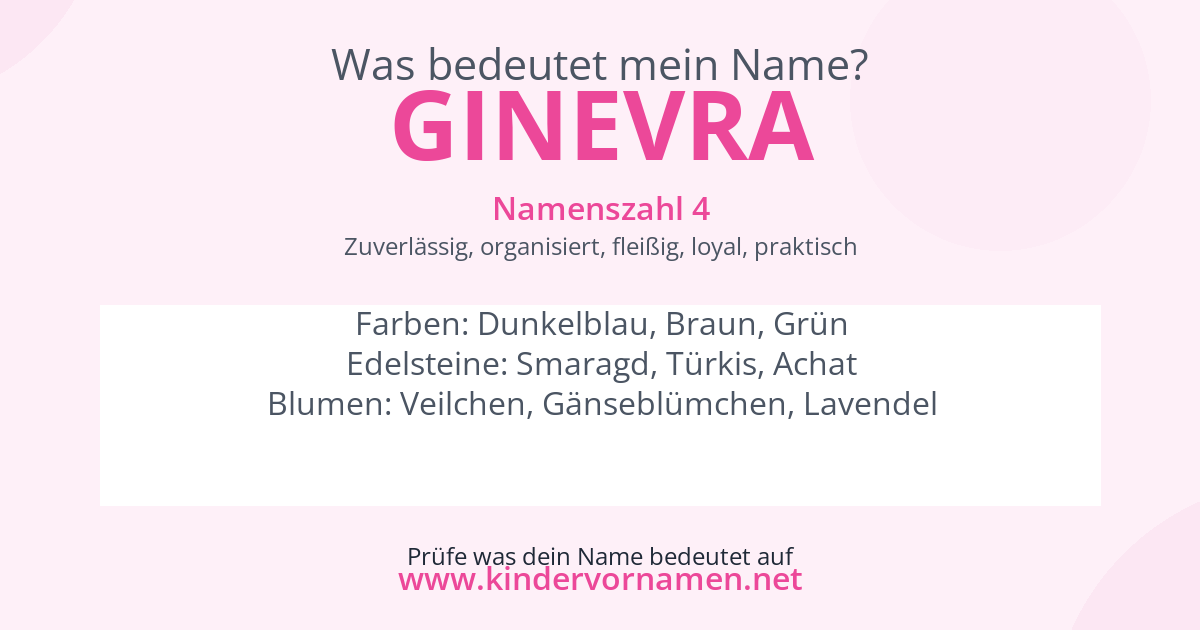 Was bedeutet der Name Ginevra?