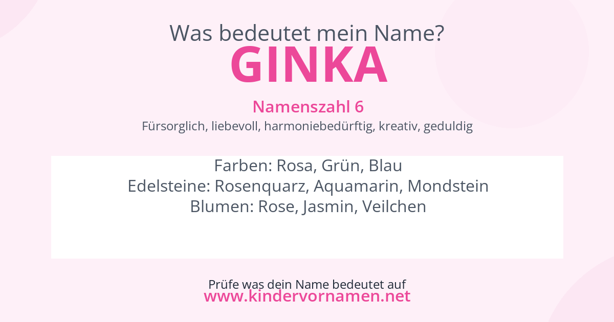 Was bedeutet der Name Ginka?