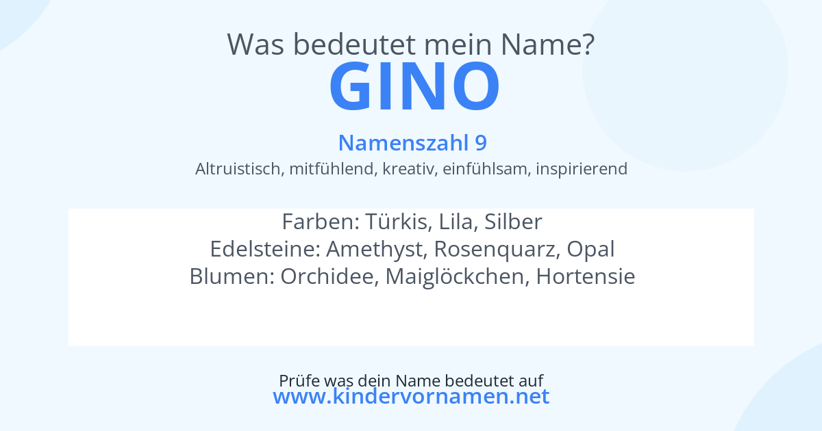 Was bedeutet der Name Gino?