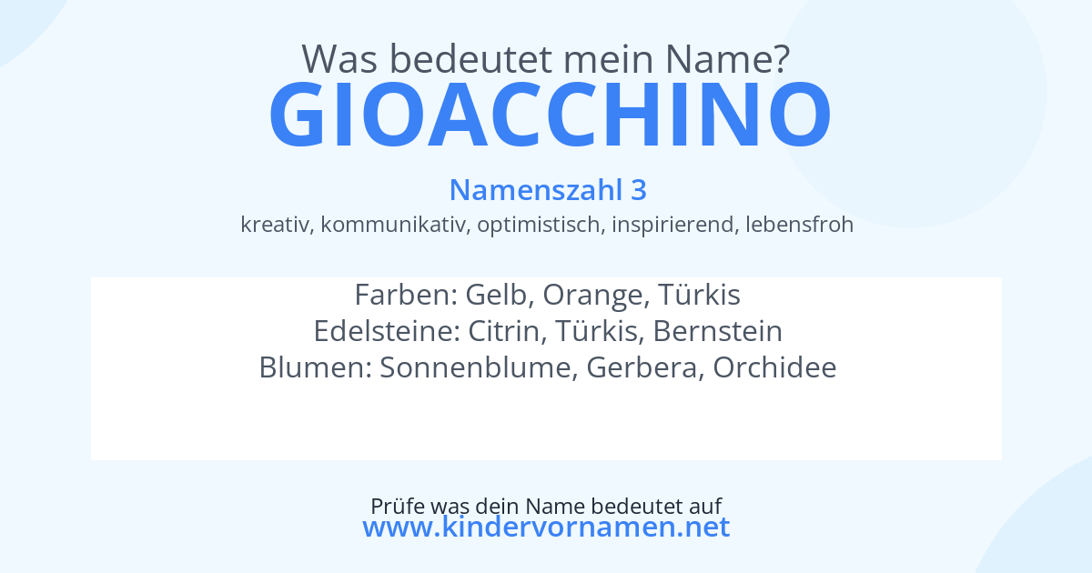 Was bedeutet der Name Gioacchino?