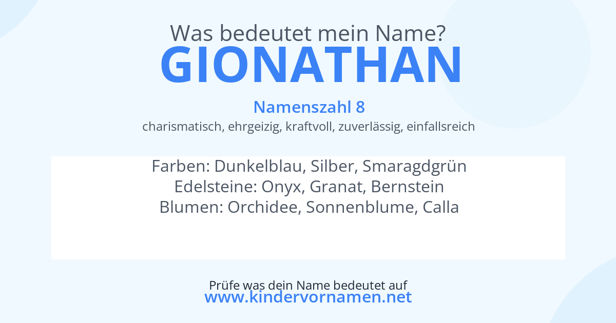 Was bedeutet der Name Gionathan?