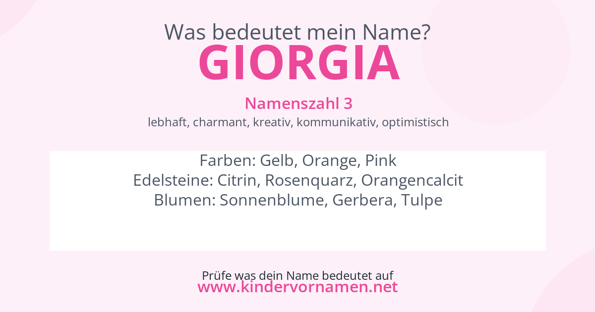 Was bedeutet der Name Giorgia?