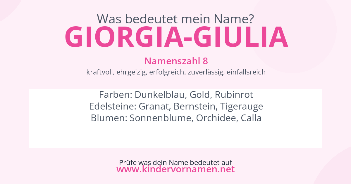 Was bedeutet der Name Giorgia-Giulia?