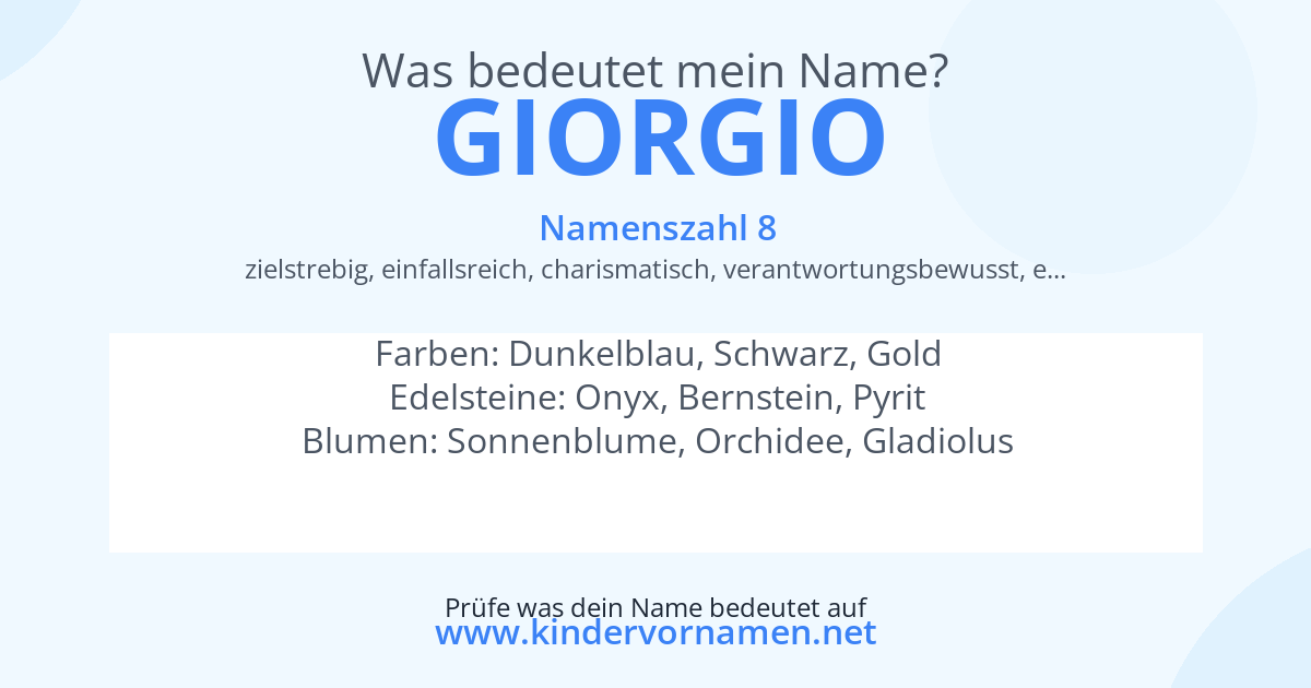 Was bedeutet der Name Giorgio?