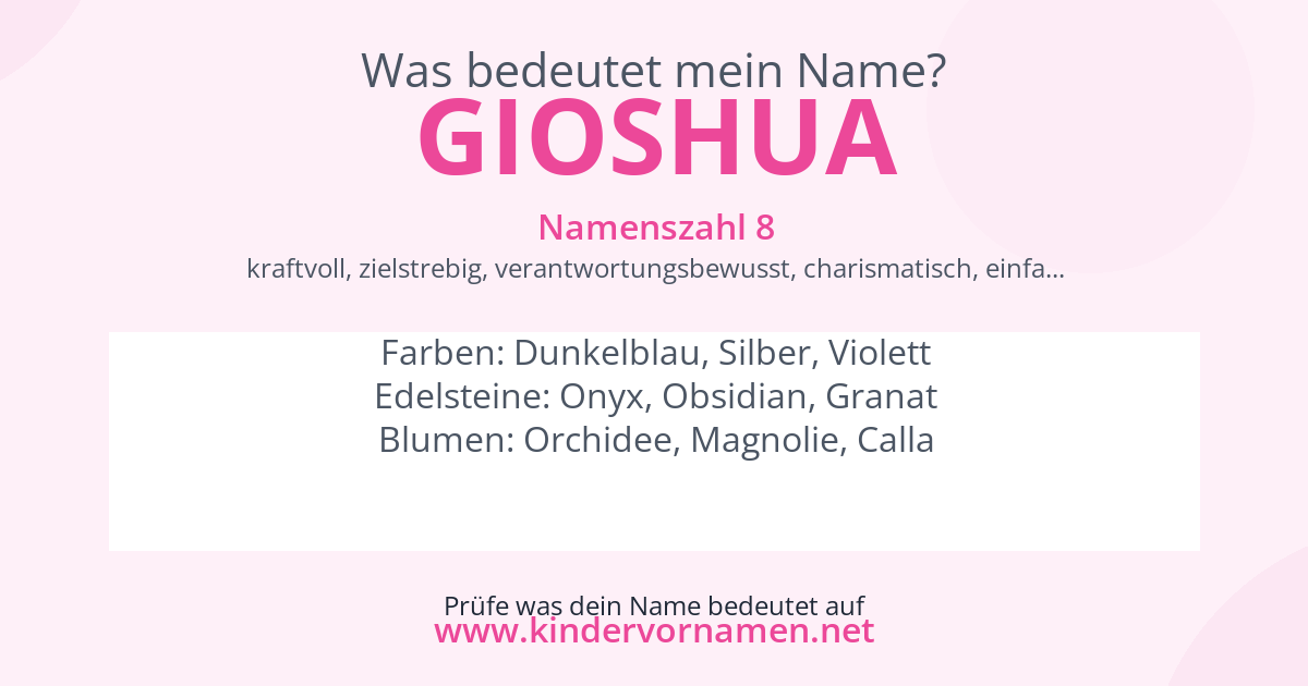 Was bedeutet der Name Gioshua?