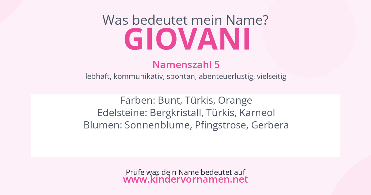Was bedeutet der Name Giovani?