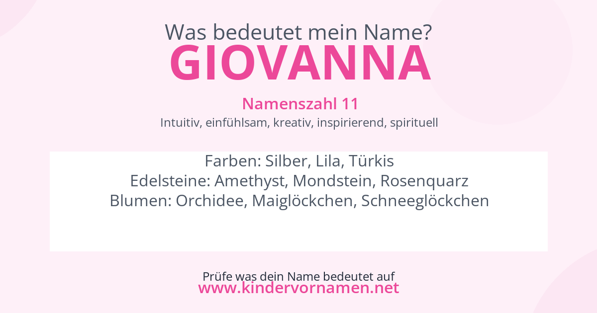 Was bedeutet der Name Giovanna?
