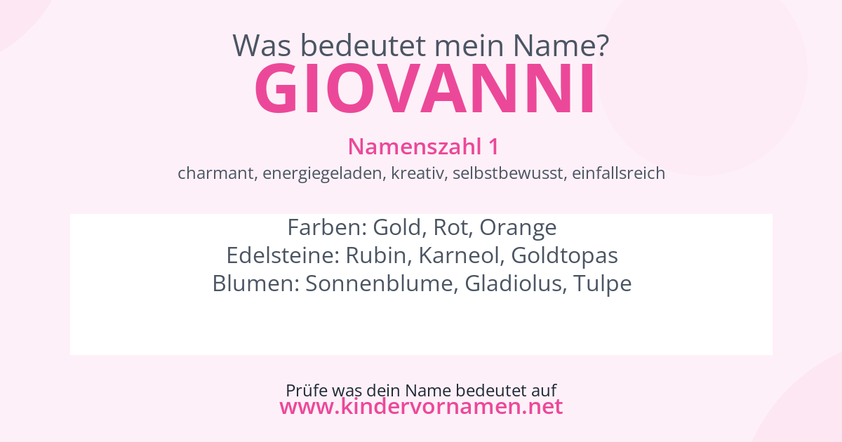 Was bedeutet der Name Giovanni?