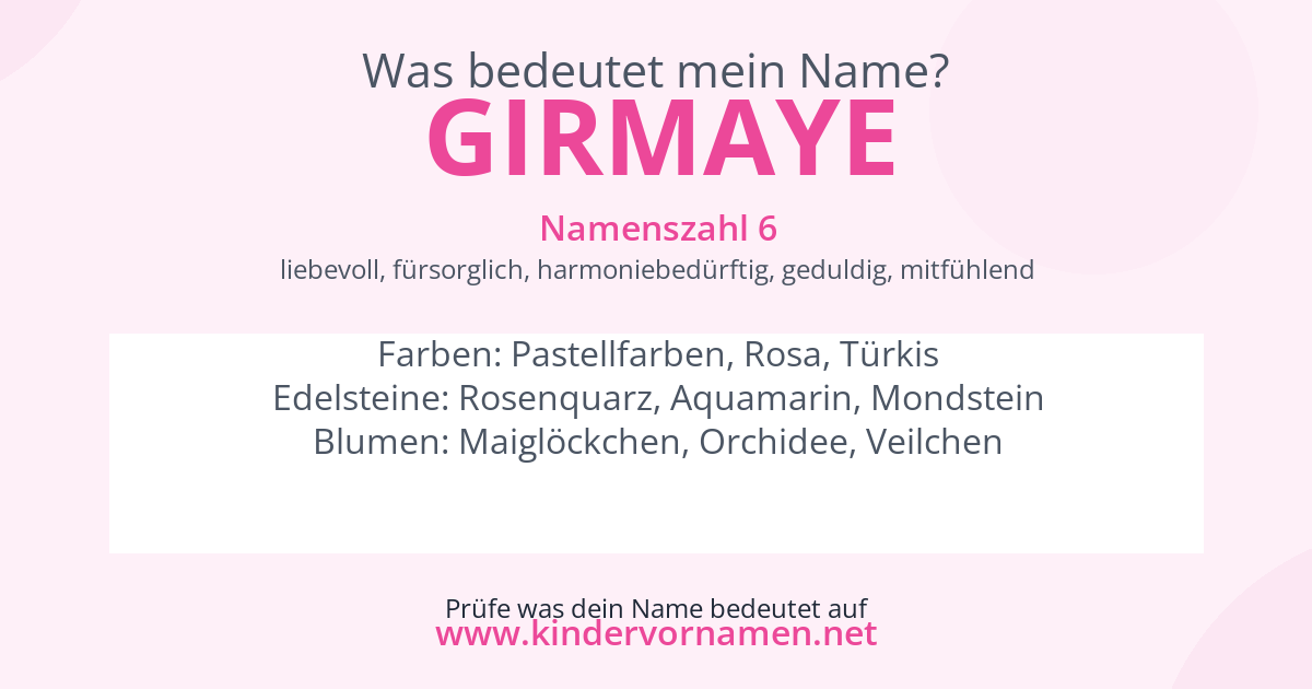 Was bedeutet der Name Girmaye?