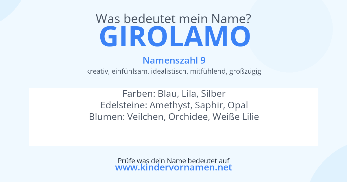 Was bedeutet der Name Girolamo?