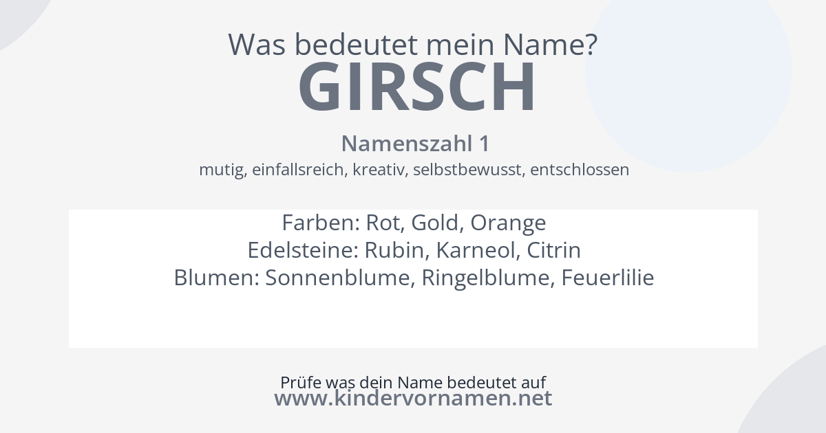 Was bedeutet der Name Girsch?