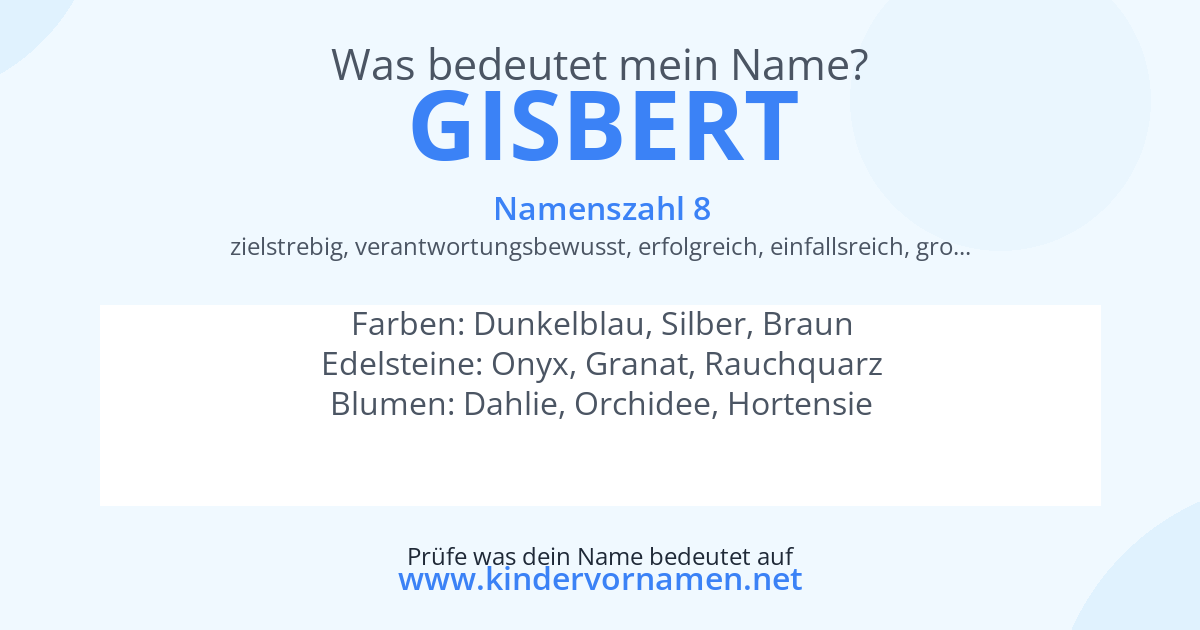 Was bedeutet der Name Gisbert?