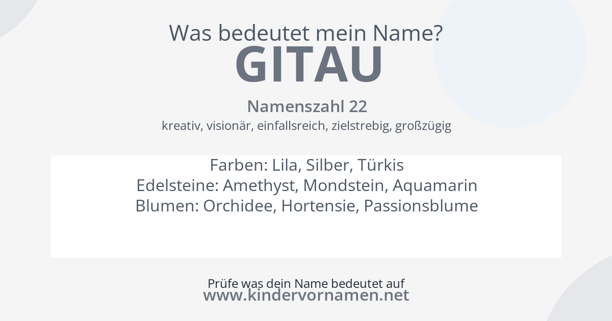 Was bedeutet der Name Gitau?