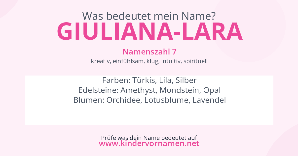 Was bedeutet der Name Giuliana-Lara?