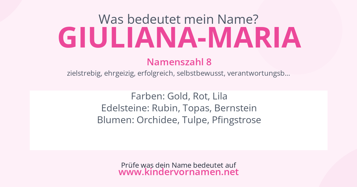 Was bedeutet der Name Giuliana-Maria?