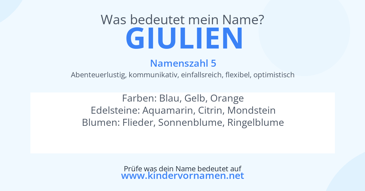 Was bedeutet der Name Giulien?
