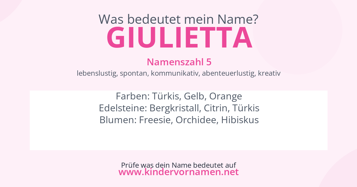Was bedeutet der Name Giulietta?
