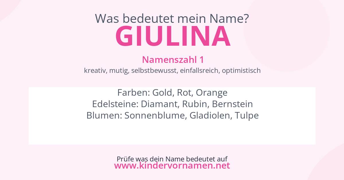 Was bedeutet der Name Giulina?