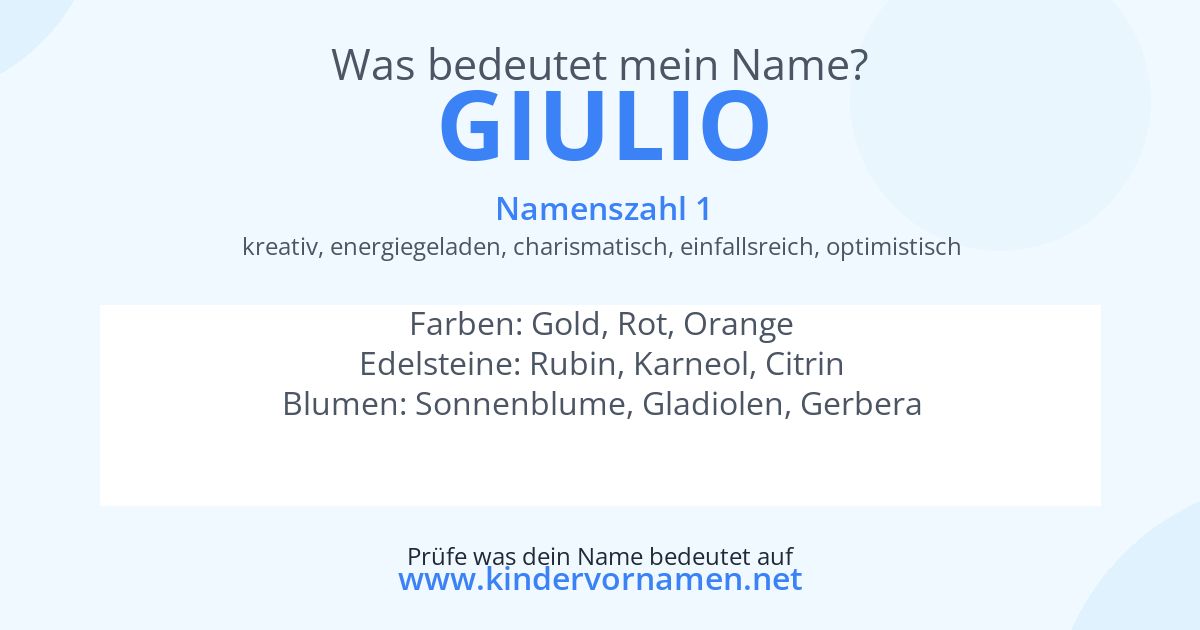 Was bedeutet der Name Giulio?